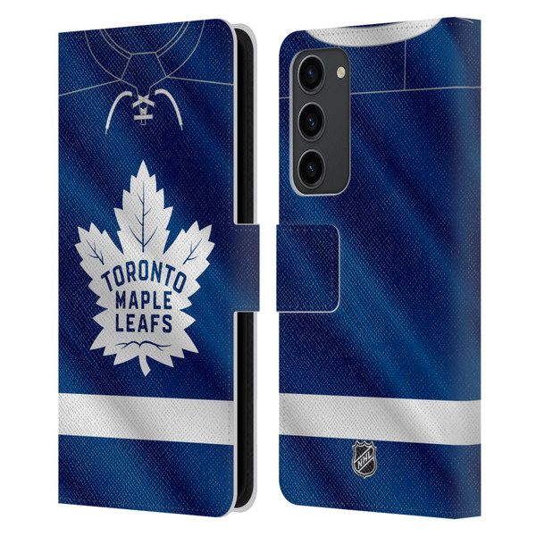 NHL Toronto Maple Leafs Jersey Leather Book Wallet Case Cover For Samsung Galaxy S23+ 5G