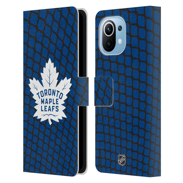 NHL Toronto Maple Leafs Net Pattern Leather Book Wallet Case Cover For Xiaomi Mi 11