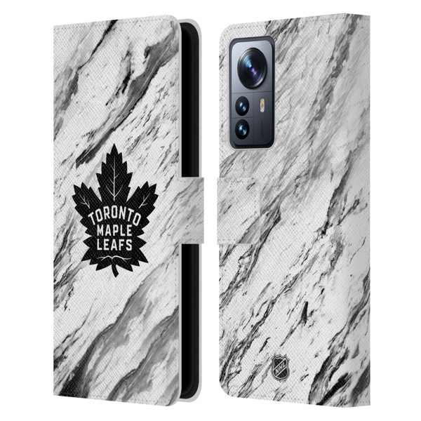 NHL Toronto Maple Leafs Marble Leather Book Wallet Case Cover For Xiaomi 12 Pro