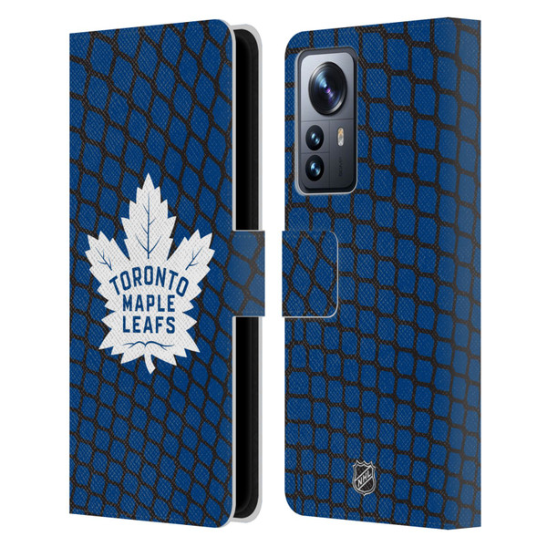 NHL Toronto Maple Leafs Net Pattern Leather Book Wallet Case Cover For Xiaomi 12 Pro