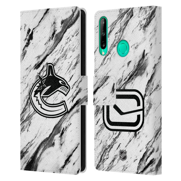 NHL Vancouver Canucks Marble Leather Book Wallet Case Cover For Huawei P40 lite E