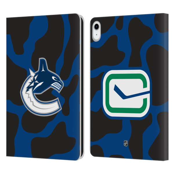 NHL Vancouver Canucks Cow Pattern Leather Book Wallet Case Cover For Apple iPad 10.9 (2022)