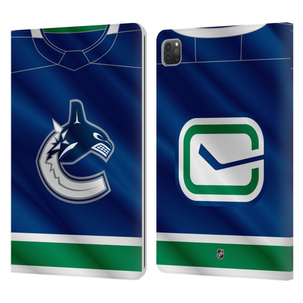 NHL Vancouver Canucks Jersey Leather Book Wallet Case Cover For Apple iPad Pro 11 2020 / 2021 / 2022