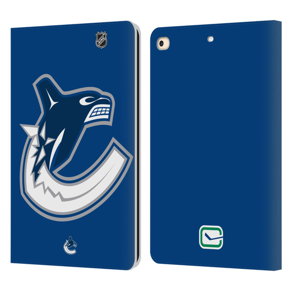 NHL Vancouver Canucks Oversized Leather Book Wallet Case Cover For Apple iPad 9.7 2017 / iPad 9.7 2018