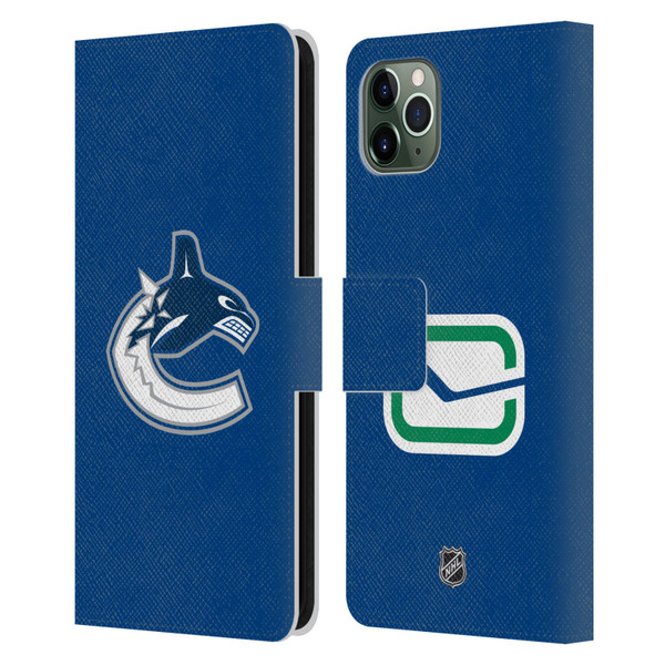 NHL Vancouver Canucks Plain Leather Book Wallet Case Cover For Apple iPhone 11 Pro Max