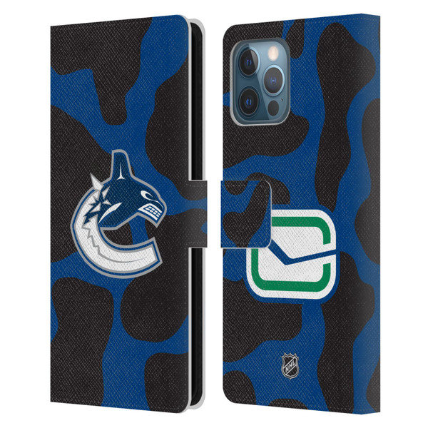 NHL Vancouver Canucks Cow Pattern Leather Book Wallet Case Cover For Apple iPhone 12 Pro Max