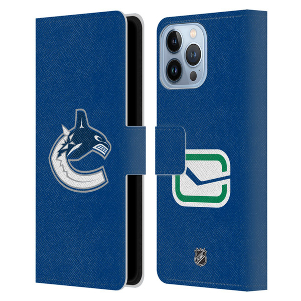 NHL Vancouver Canucks Plain Leather Book Wallet Case Cover For Apple iPhone 13 Pro Max