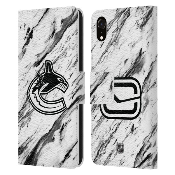 NHL Vancouver Canucks Marble Leather Book Wallet Case Cover For Apple iPhone XR