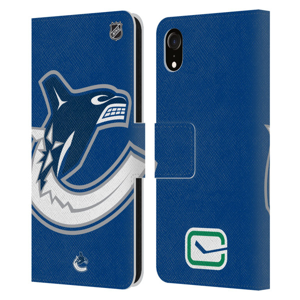 NHL Vancouver Canucks Oversized Leather Book Wallet Case Cover For Apple iPhone XR