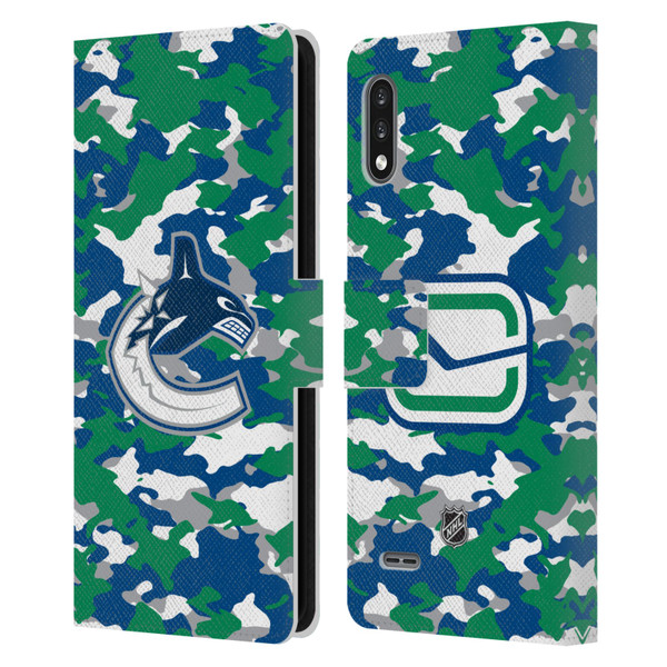 NHL Vancouver Canucks Camouflage Leather Book Wallet Case Cover For LG K22