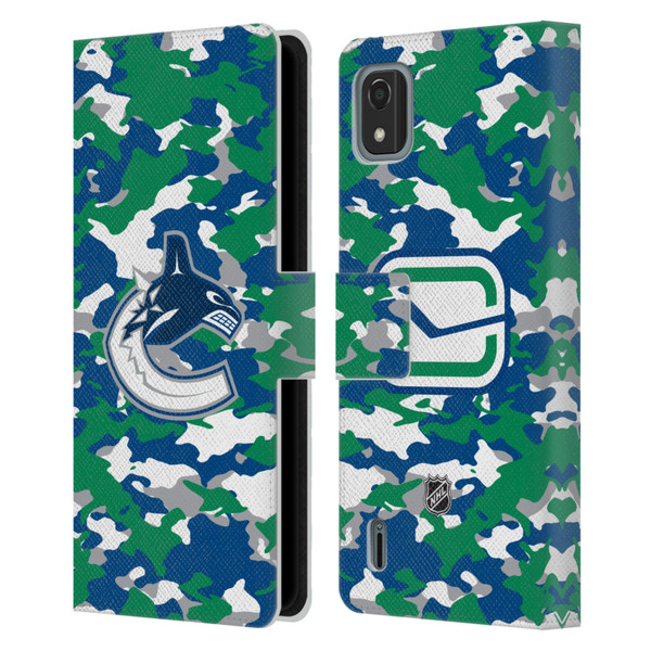 NHL Vancouver Canucks Camouflage Leather Book Wallet Case Cover For Nokia C2 2nd Edition