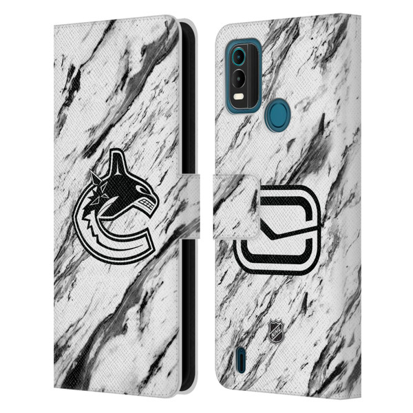 NHL Vancouver Canucks Marble Leather Book Wallet Case Cover For Nokia G11 Plus
