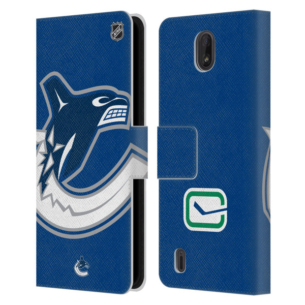 NHL Vancouver Canucks Oversized Leather Book Wallet Case Cover For Nokia C01 Plus/C1 2nd Edition