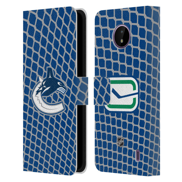 NHL Vancouver Canucks Net Pattern Leather Book Wallet Case Cover For Nokia C10 / C20