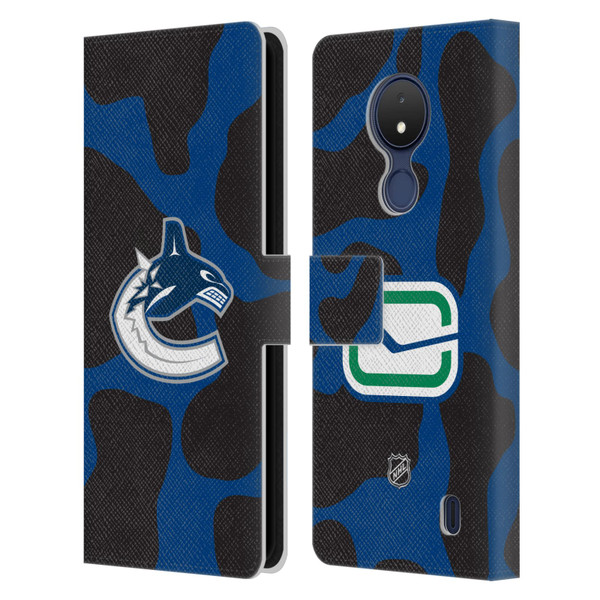NHL Vancouver Canucks Cow Pattern Leather Book Wallet Case Cover For Nokia C21