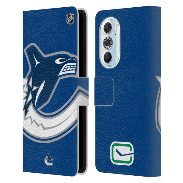 NHL Vancouver Canucks Oversized Leather Book Wallet Case Cover For Motorola Edge X30