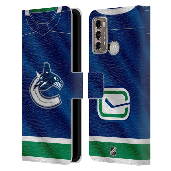 NHL Vancouver Canucks Jersey Leather Book Wallet Case Cover For Motorola Moto G60 / Moto G40 Fusion