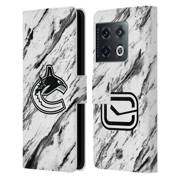 NHL Vancouver Canucks Marble Leather Book Wallet Case Cover For OnePlus 10 Pro