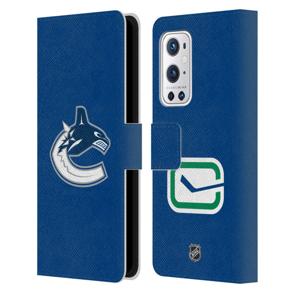 NHL Vancouver Canucks Plain Leather Book Wallet Case Cover For OnePlus 9 Pro