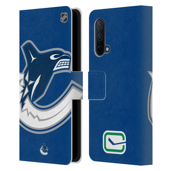 NHL Vancouver Canucks Oversized Leather Book Wallet Case Cover For OnePlus Nord CE 5G