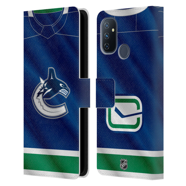 NHL Vancouver Canucks Jersey Leather Book Wallet Case Cover For OnePlus Nord N100