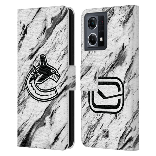 NHL Vancouver Canucks Marble Leather Book Wallet Case Cover For OPPO Reno8 4G
