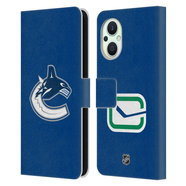 NHL Vancouver Canucks Plain Leather Book Wallet Case Cover For OPPO Reno8 Lite