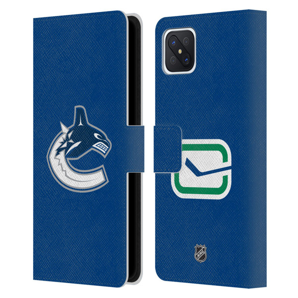 NHL Vancouver Canucks Plain Leather Book Wallet Case Cover For OPPO Reno4 Z 5G