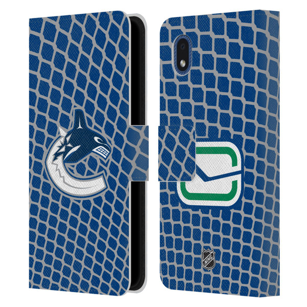 NHL Vancouver Canucks Net Pattern Leather Book Wallet Case Cover For Samsung Galaxy A01 Core (2020)