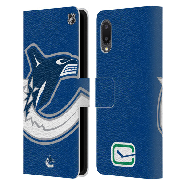 NHL Vancouver Canucks Oversized Leather Book Wallet Case Cover For Samsung Galaxy A02/M02 (2021)