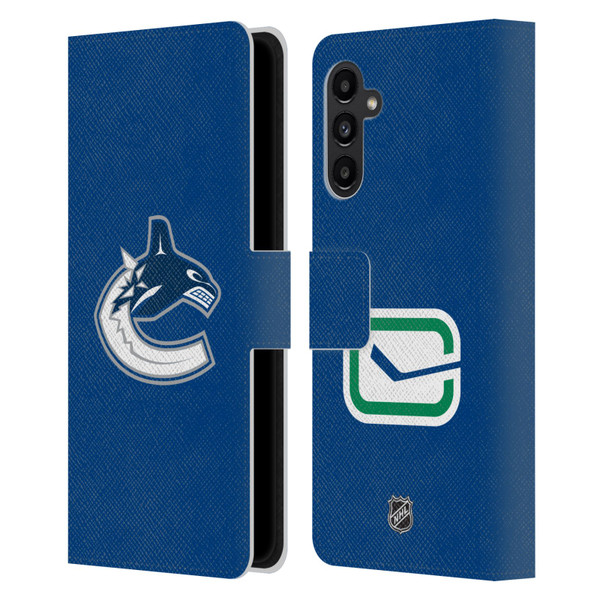 NHL Vancouver Canucks Plain Leather Book Wallet Case Cover For Samsung Galaxy A13 5G (2021)