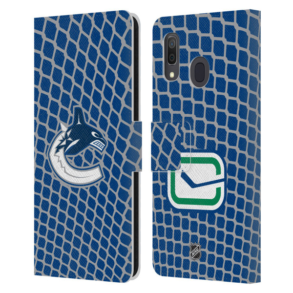 NHL Vancouver Canucks Net Pattern Leather Book Wallet Case Cover For Samsung Galaxy A33 5G (2022)