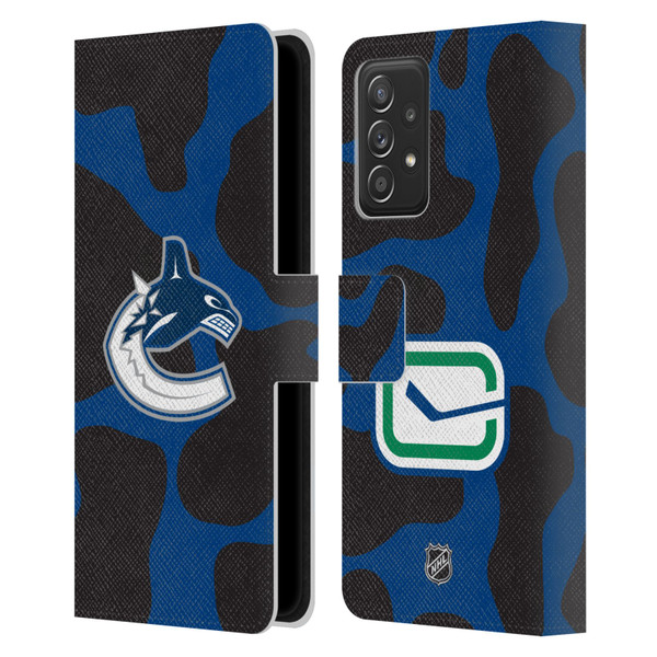NHL Vancouver Canucks Cow Pattern Leather Book Wallet Case Cover For Samsung Galaxy A53 5G (2022)