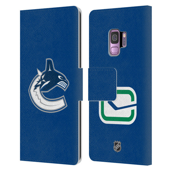 NHL Vancouver Canucks Plain Leather Book Wallet Case Cover For Samsung Galaxy S9