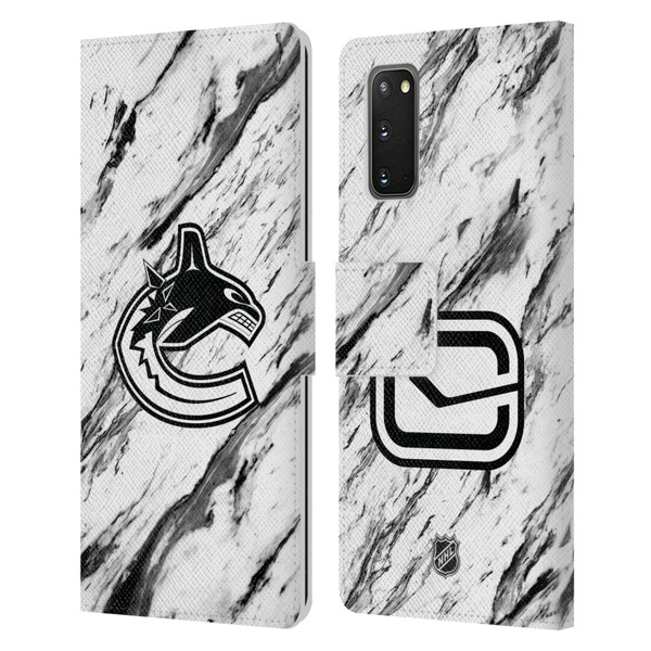 NHL Vancouver Canucks Marble Leather Book Wallet Case Cover For Samsung Galaxy S20 / S20 5G