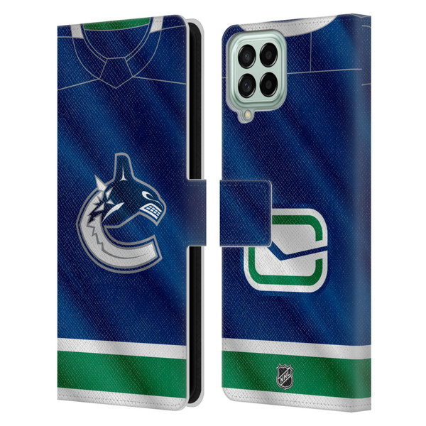 NHL Vancouver Canucks Jersey Leather Book Wallet Case Cover For Samsung Galaxy M33 (2022)