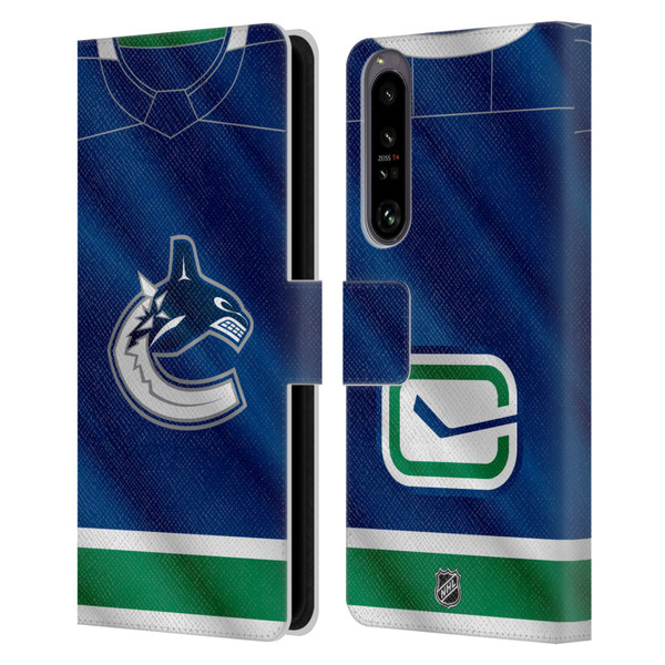 NHL Vancouver Canucks Jersey Leather Book Wallet Case Cover For Sony Xperia 1 IV
