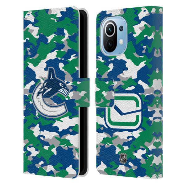 NHL Vancouver Canucks Camouflage Leather Book Wallet Case Cover For Xiaomi Mi 11