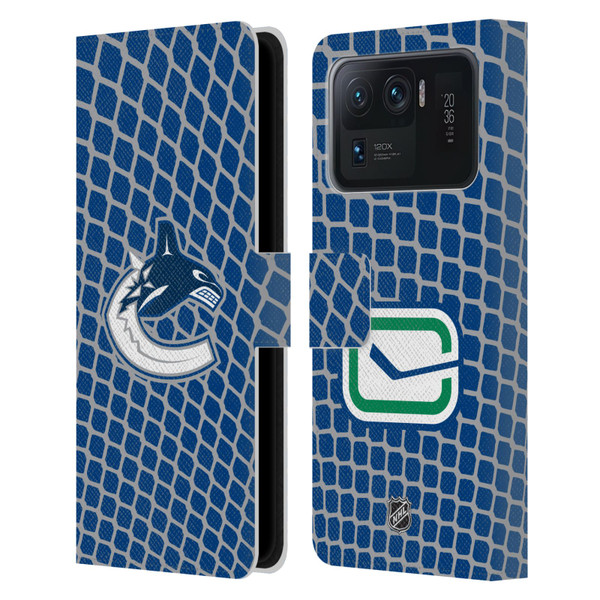 NHL Vancouver Canucks Net Pattern Leather Book Wallet Case Cover For Xiaomi Mi 11 Ultra