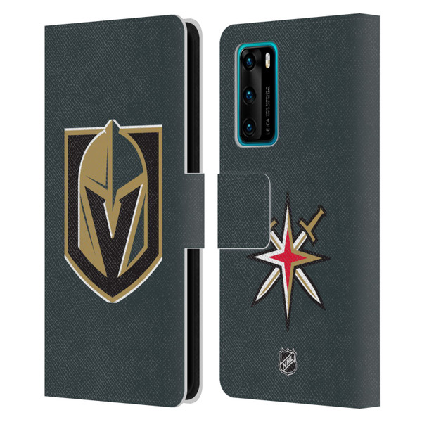 NHL Vegas Golden Knights Plain Leather Book Wallet Case Cover For Huawei P40 5G