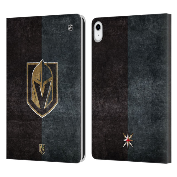 NHL Vegas Golden Knights Half Distressed Leather Book Wallet Case Cover For Apple iPad 10.9 (2022)