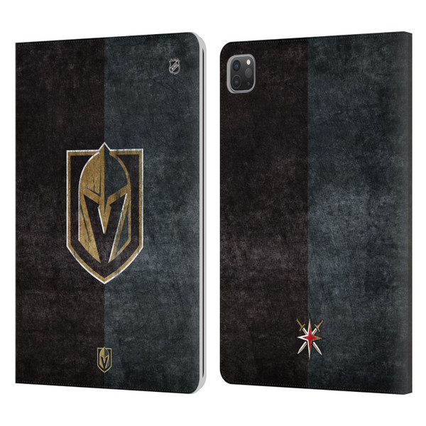 NHL Vegas Golden Knights Half Distressed Leather Book Wallet Case Cover For Apple iPad Pro 11 2020 / 2021 / 2022