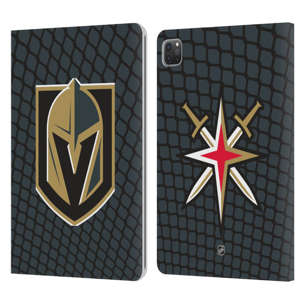 NHL Vegas Golden Knights Net Pattern Leather Book Wallet Case Cover For Apple iPad Pro 11 2020 / 2021 / 2022