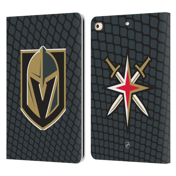 NHL Vegas Golden Knights Net Pattern Leather Book Wallet Case Cover For Apple iPad 9.7 2017 / iPad 9.7 2018
