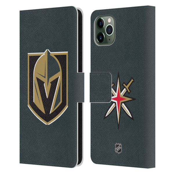 NHL Vegas Golden Knights Plain Leather Book Wallet Case Cover For Apple iPhone 11 Pro Max