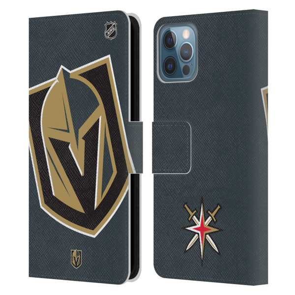 NHL Vegas Golden Knights Oversized Leather Book Wallet Case Cover For Apple iPhone 12 / iPhone 12 Pro