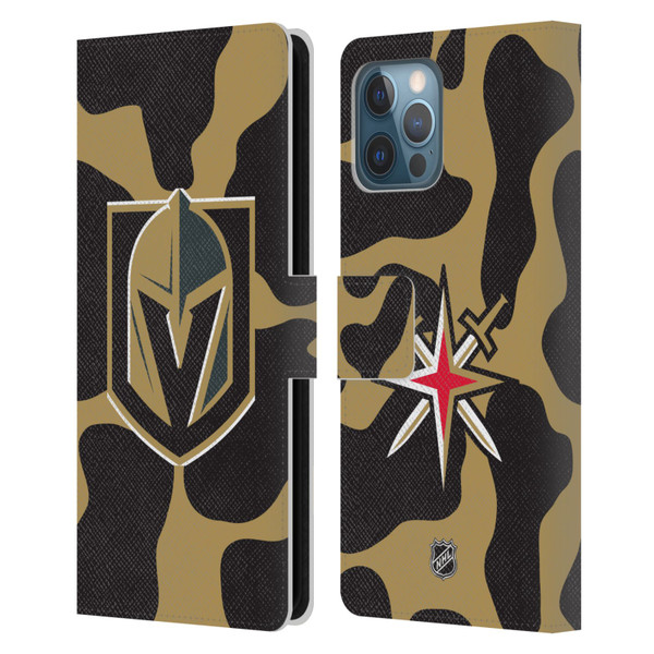 NHL Vegas Golden Knights Cow Pattern Leather Book Wallet Case Cover For Apple iPhone 12 Pro Max