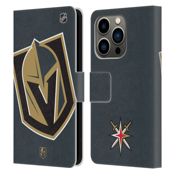 NHL Vegas Golden Knights Oversized Leather Book Wallet Case Cover For Apple iPhone 14 Pro