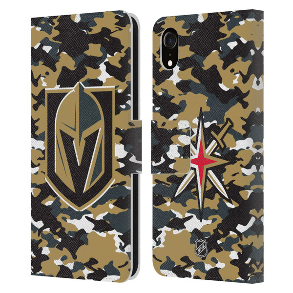 NHL Vegas Golden Knights Camouflage Leather Book Wallet Case Cover For Apple iPhone XR