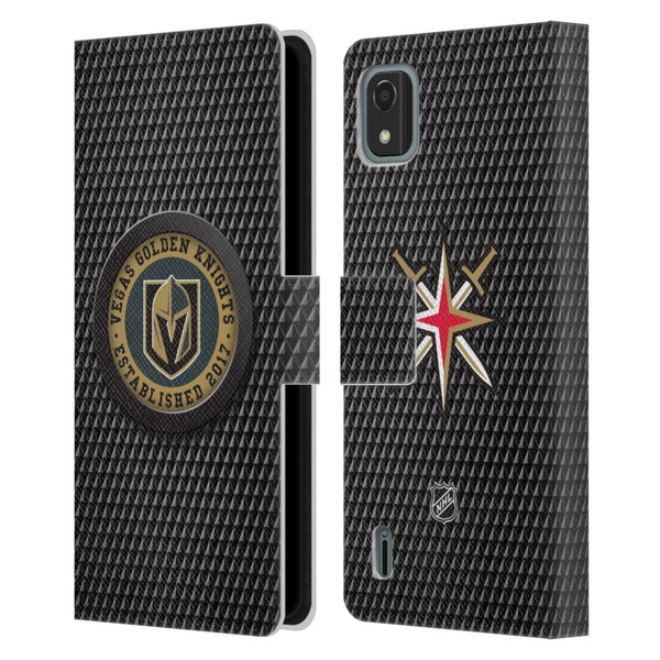 NHL Vegas Golden Knights Puck Texture Leather Book Wallet Case Cover For Nokia C2 2nd Edition